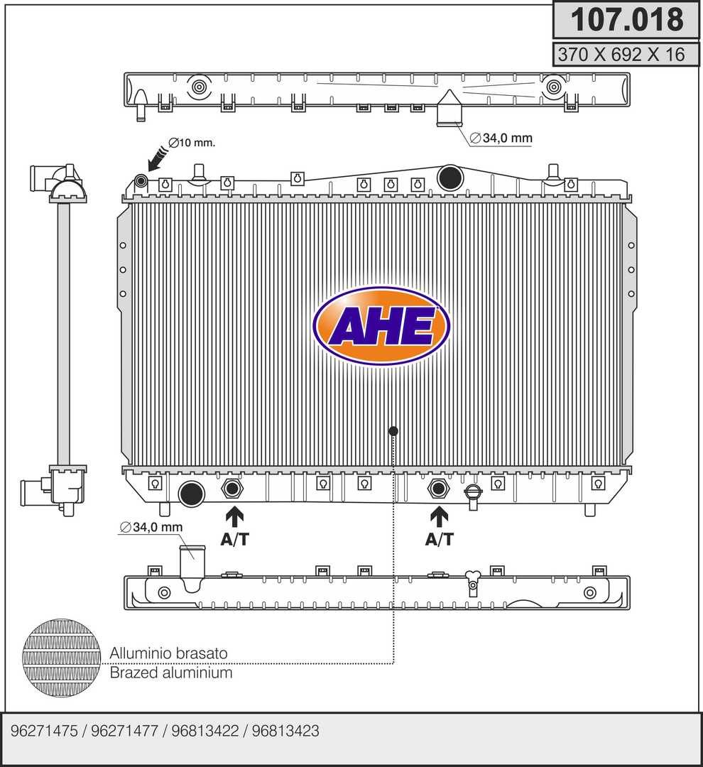 AHE 107.018 Radiatore,...
