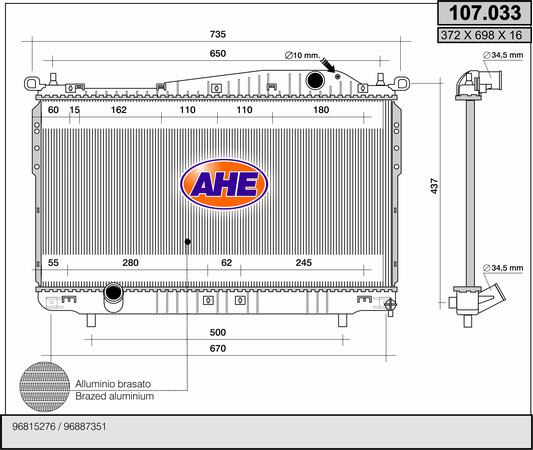 AHE 107.033 Radiatore,...
