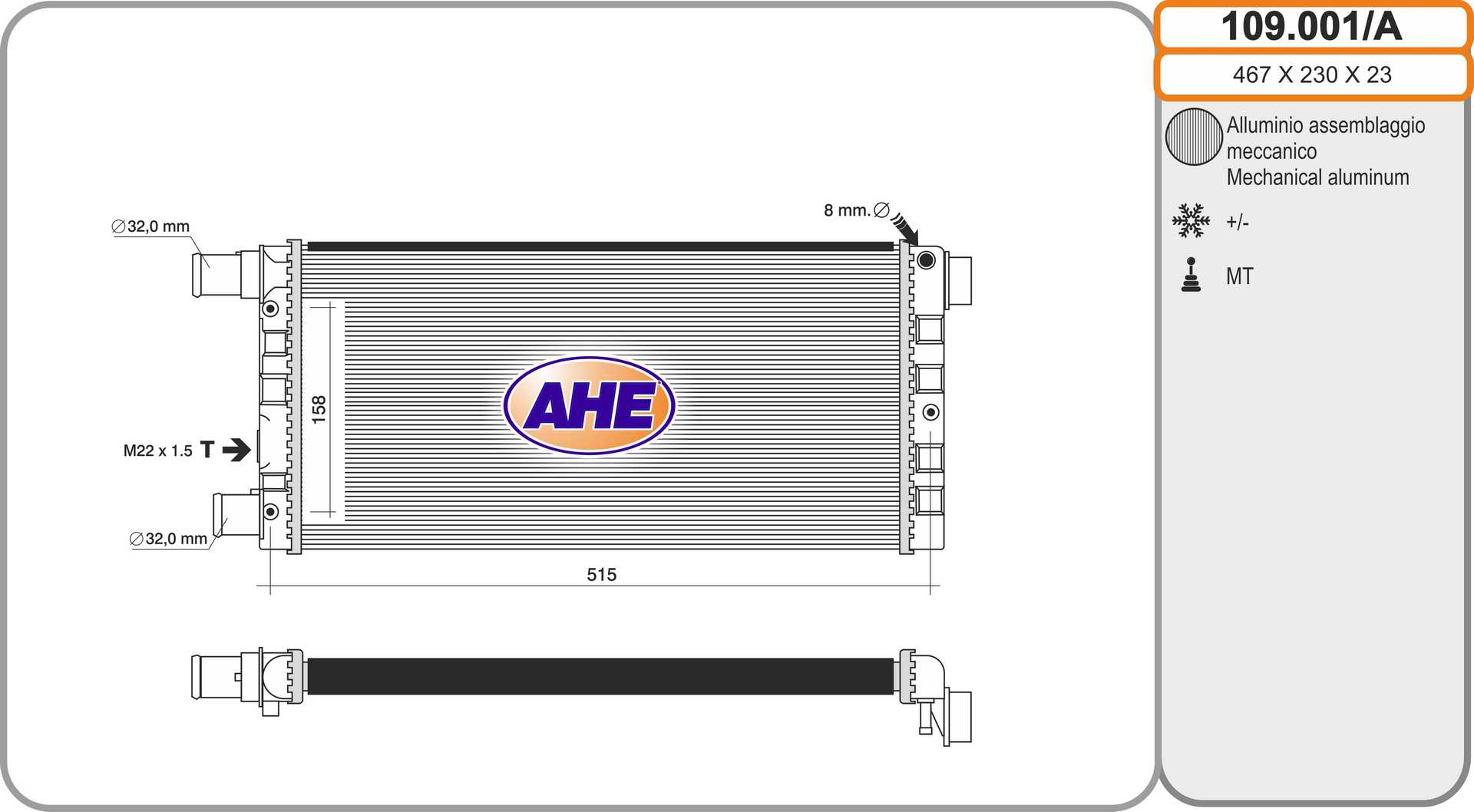 AHE 109.001/A Radiatore,...
