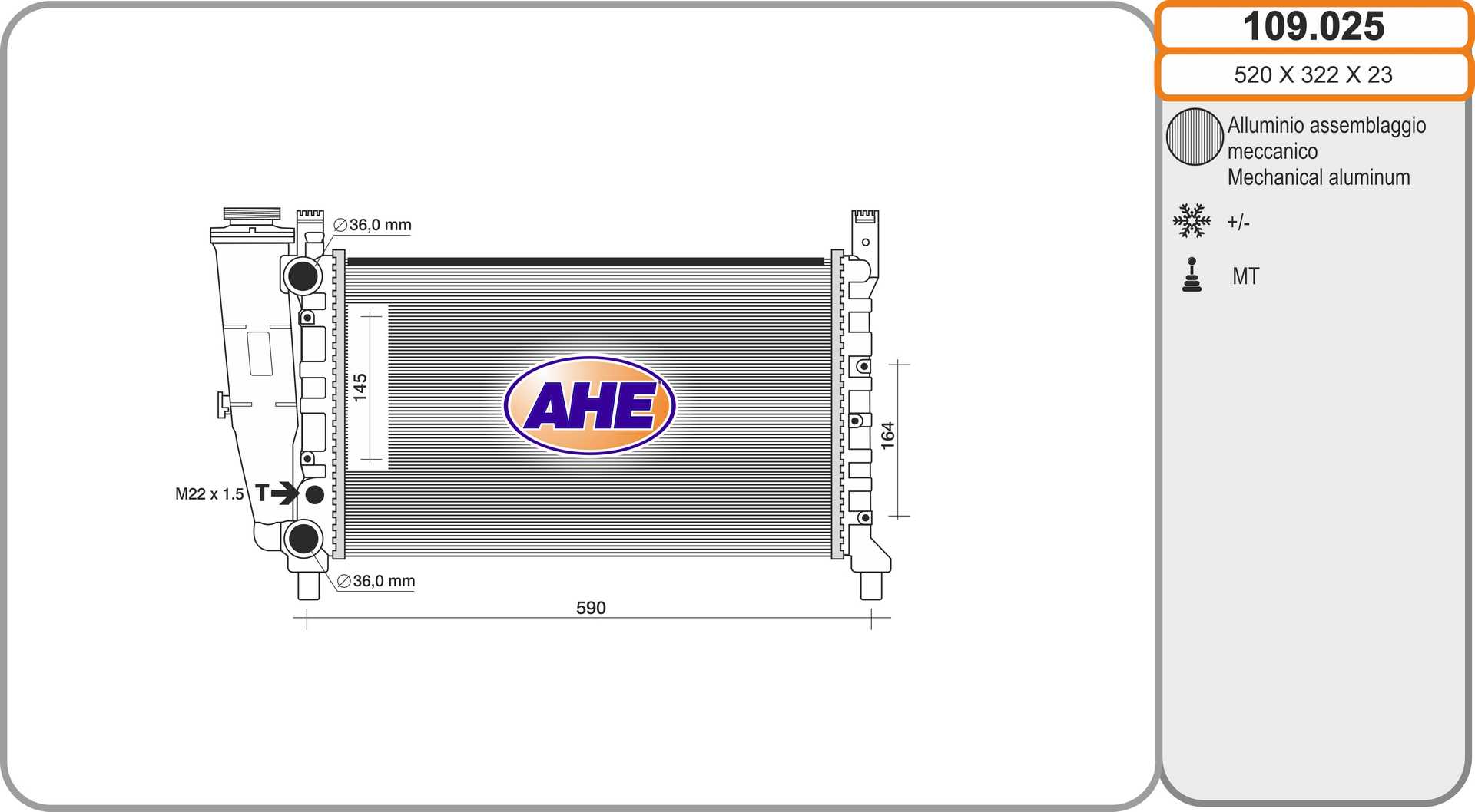 AHE 109.025 Radiatore,...