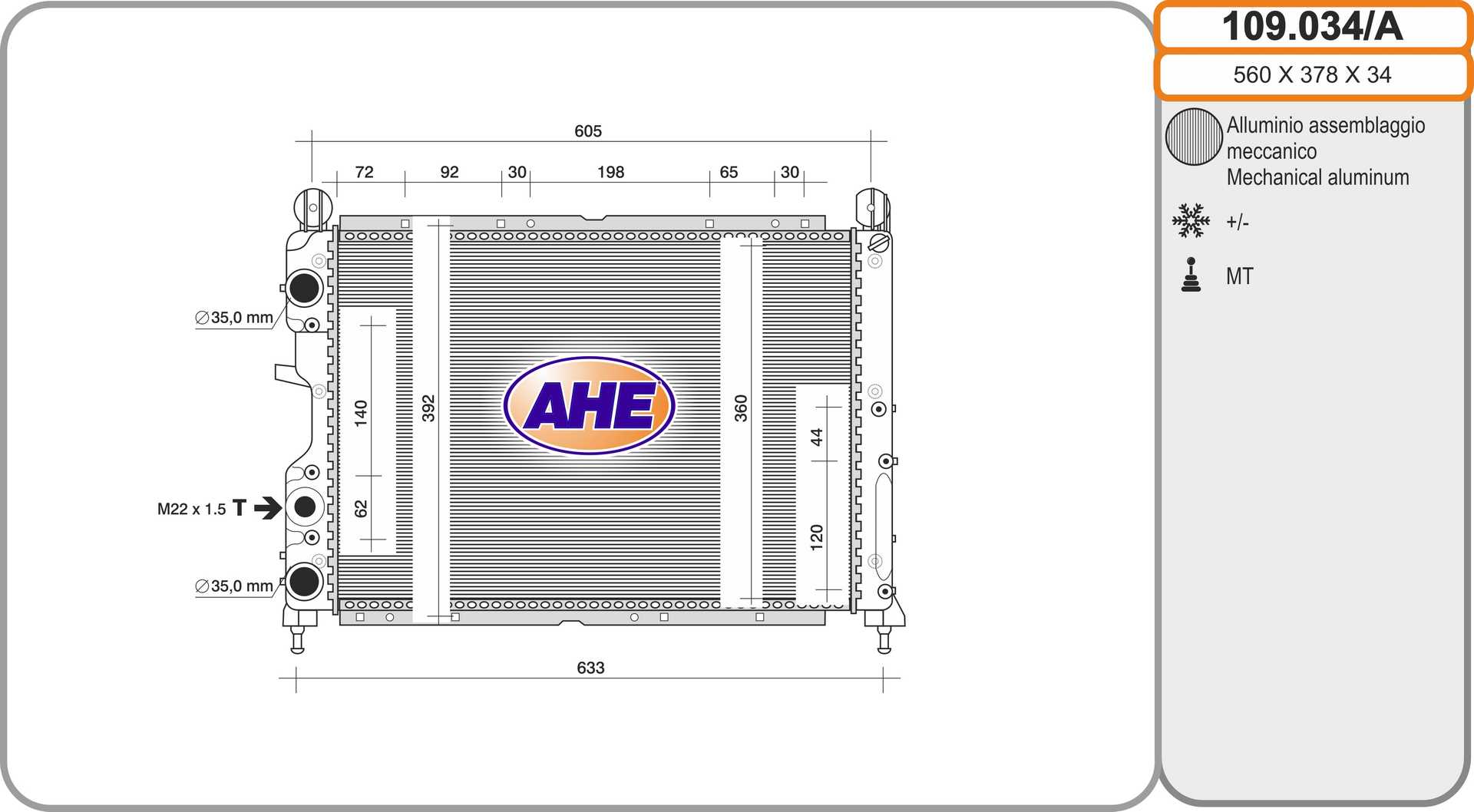 AHE 109.034/A Radiatore,...