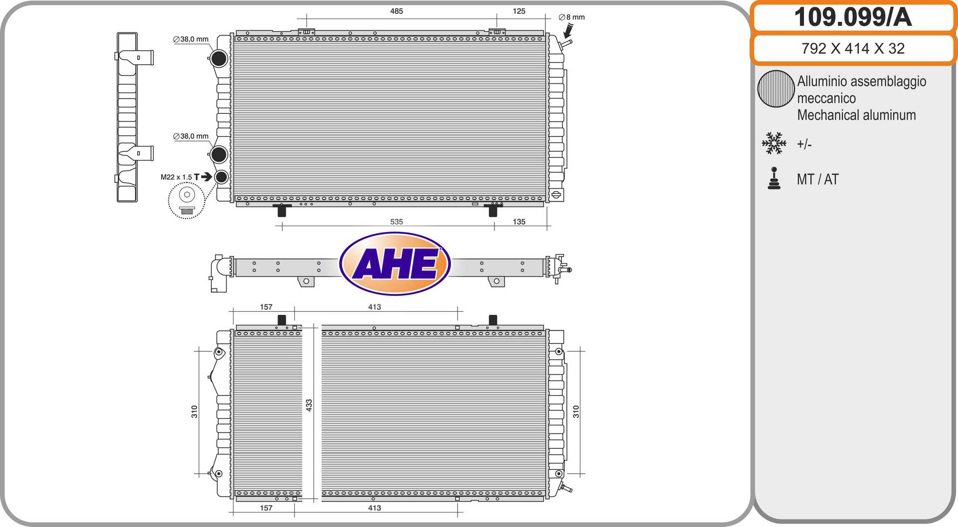 AHE 109.099/A Radiatore,...