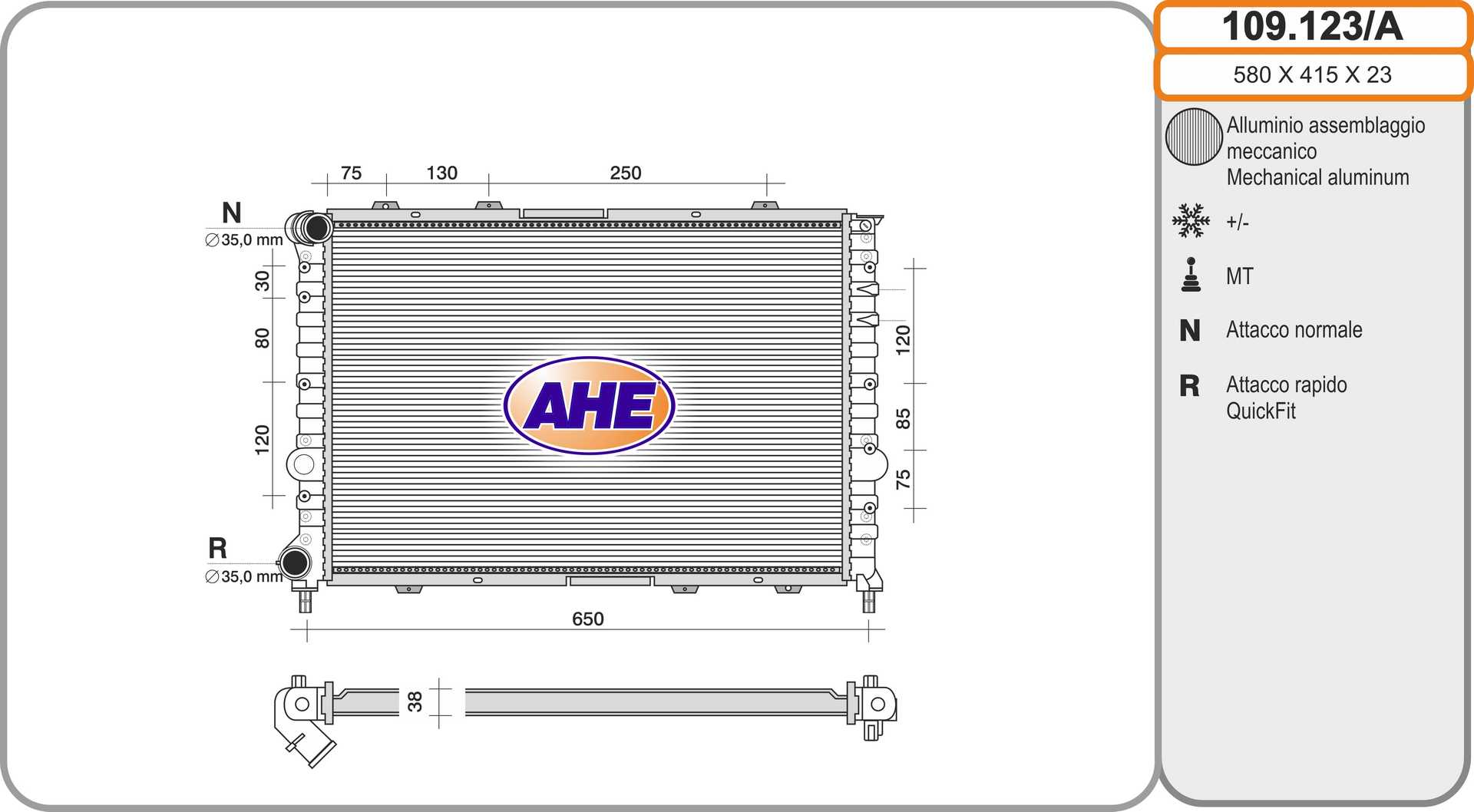 AHE 109.123/A Radiatore,...