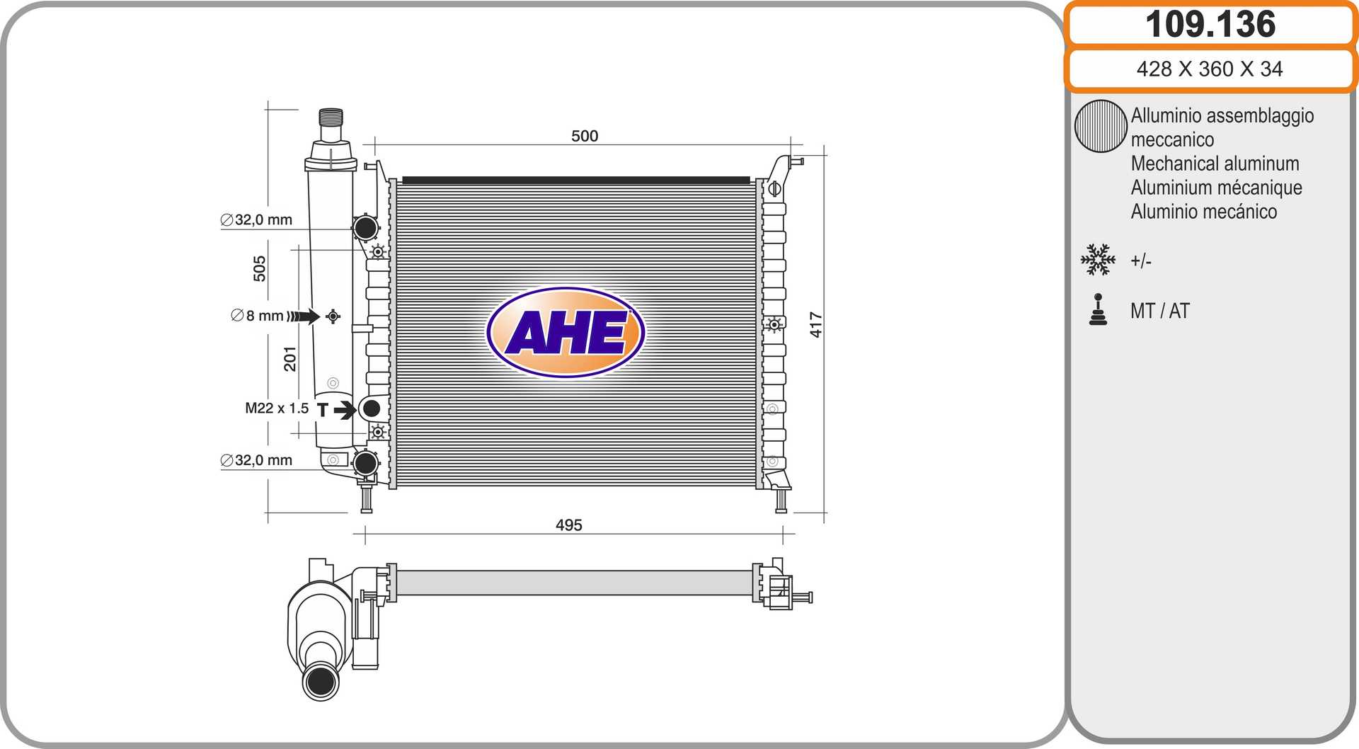 AHE 109.136 Radiatore,...