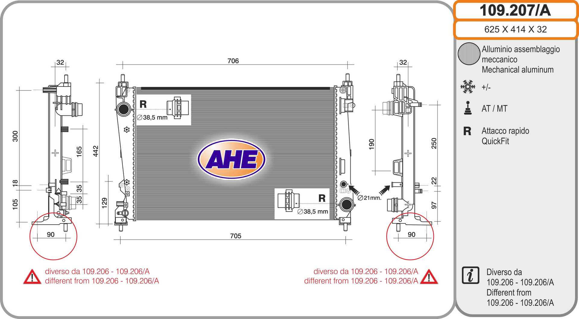AHE 109.207/A Radiatore,...