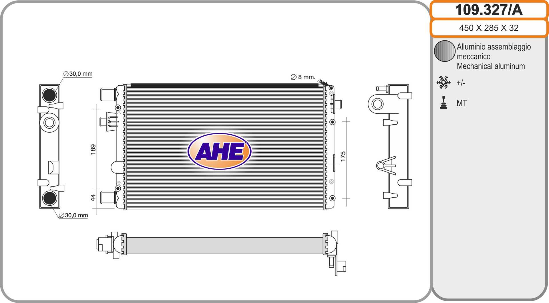 AHE 109.327/A Radiatore,...