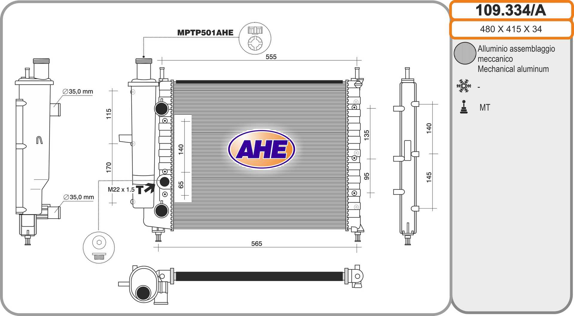 AHE 109.334/A Radiatore,...