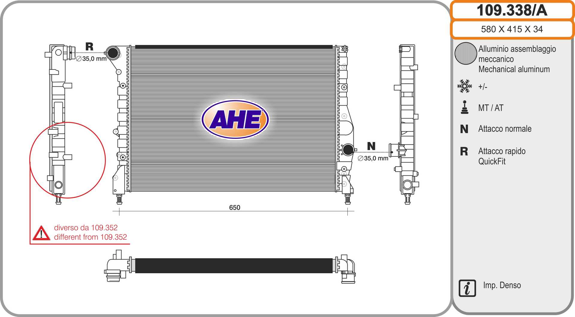 AHE 109.338/A Radiatore,...