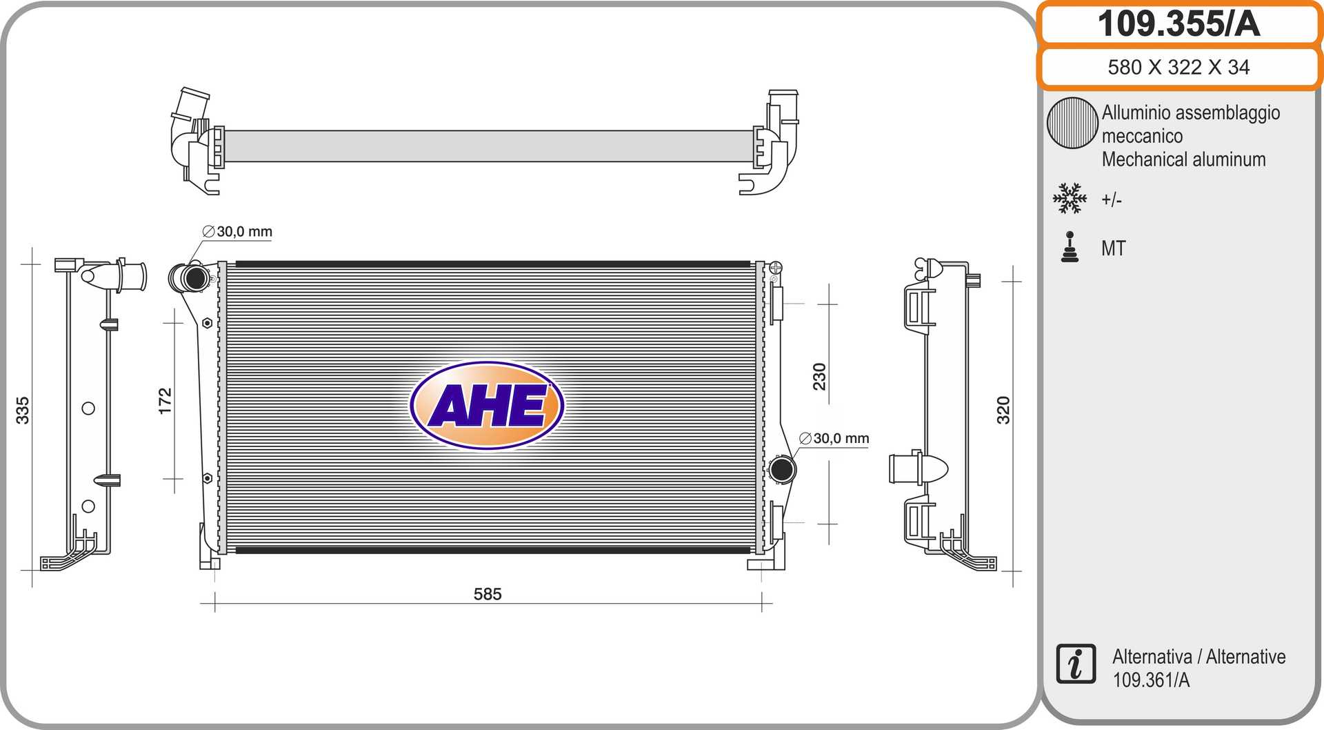 AHE 109.355/A Radiatore,...