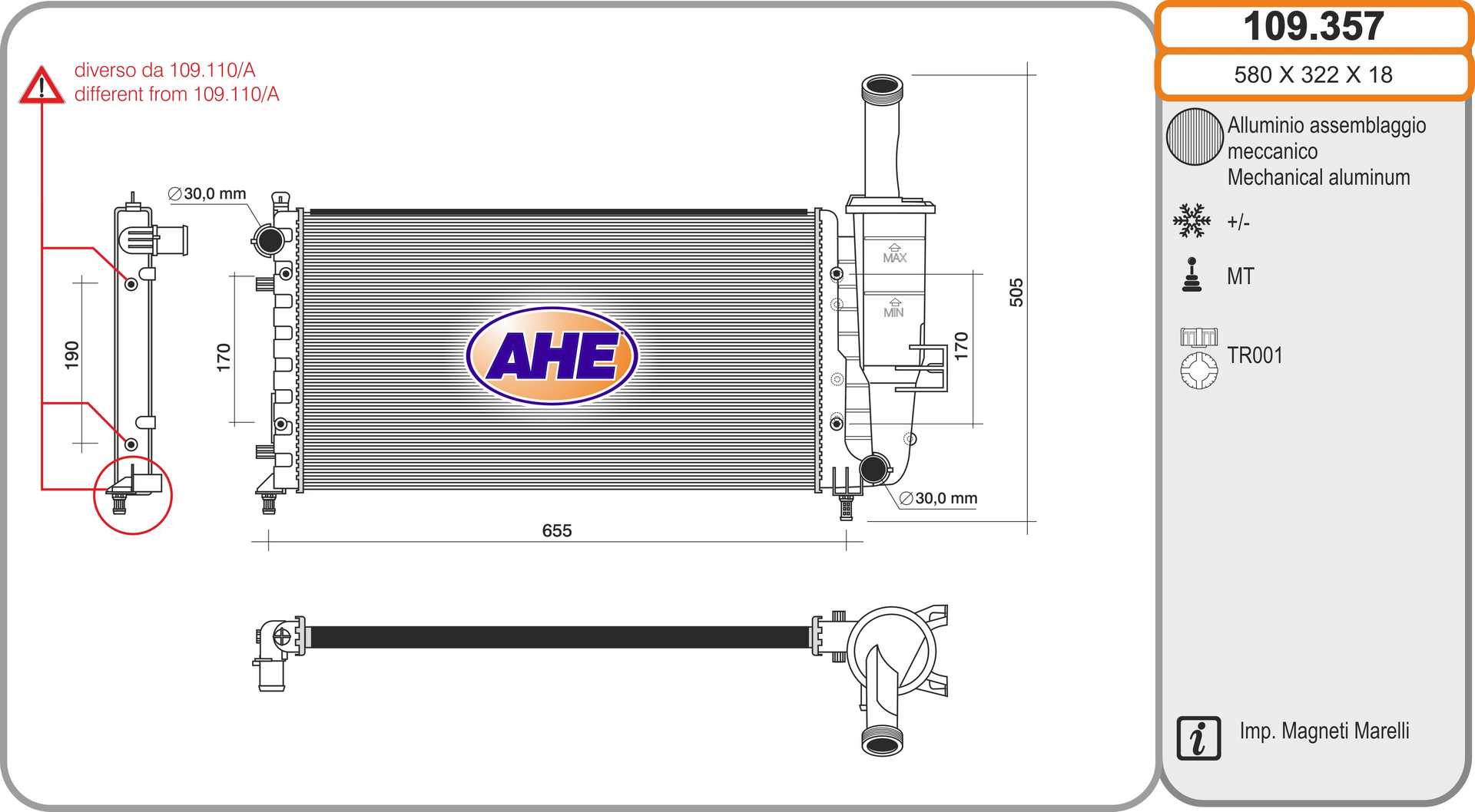 AHE 109.357 Radiatore,...
