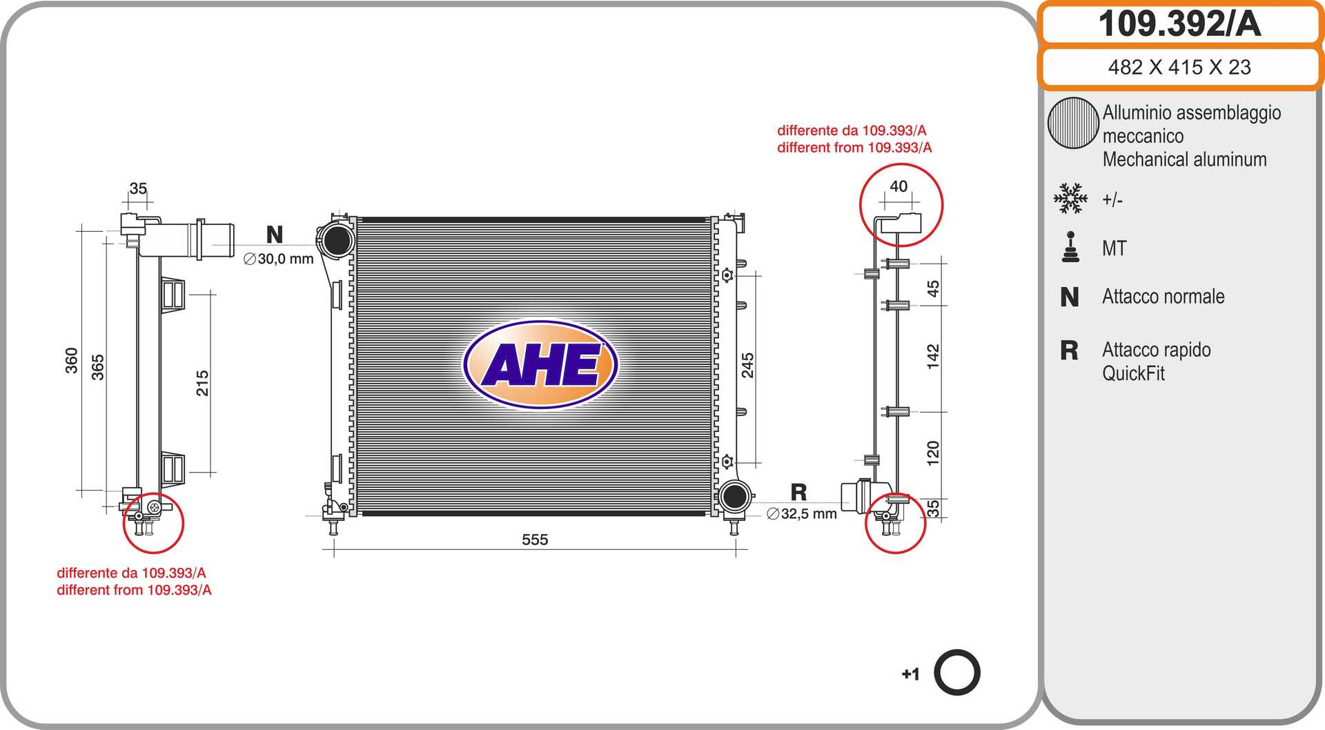 AHE 109.392/A Radiatore,...