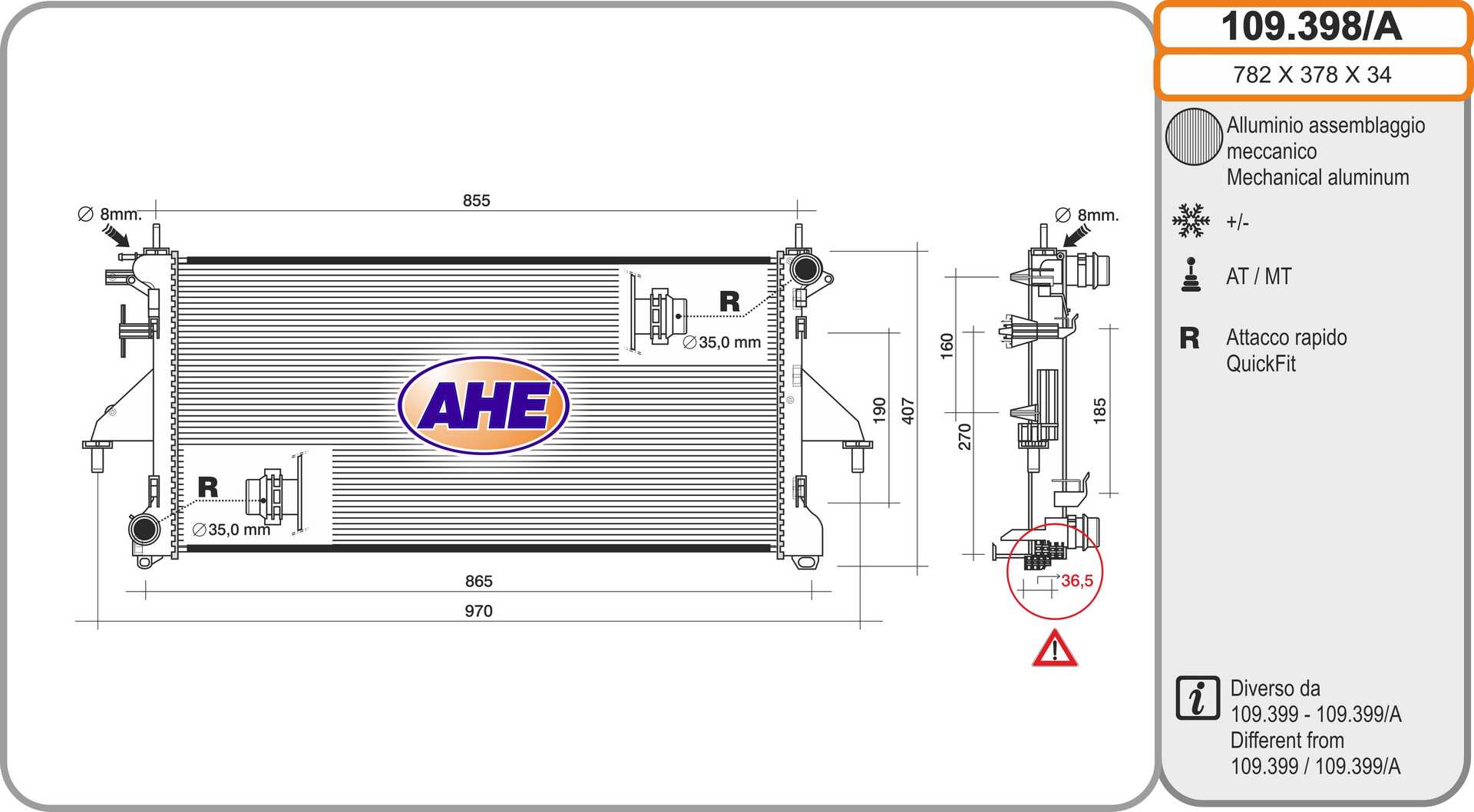 AHE 109.398/A Radiatore,...