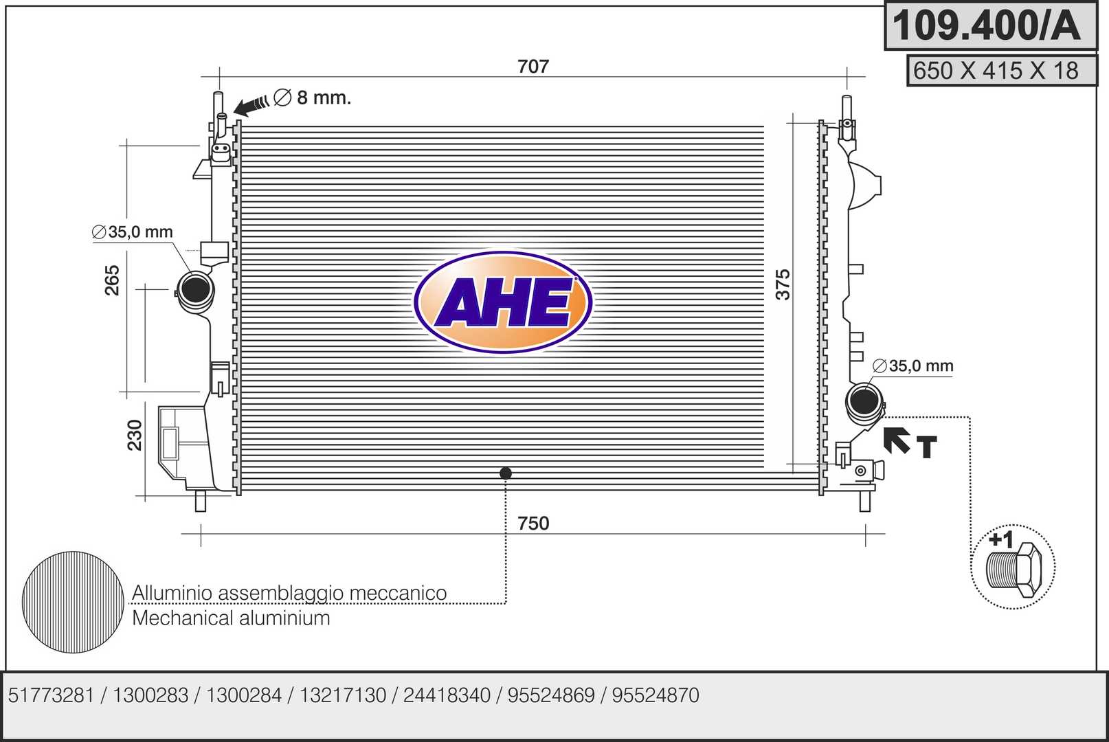 AHE 109.400/A Radiatore,...