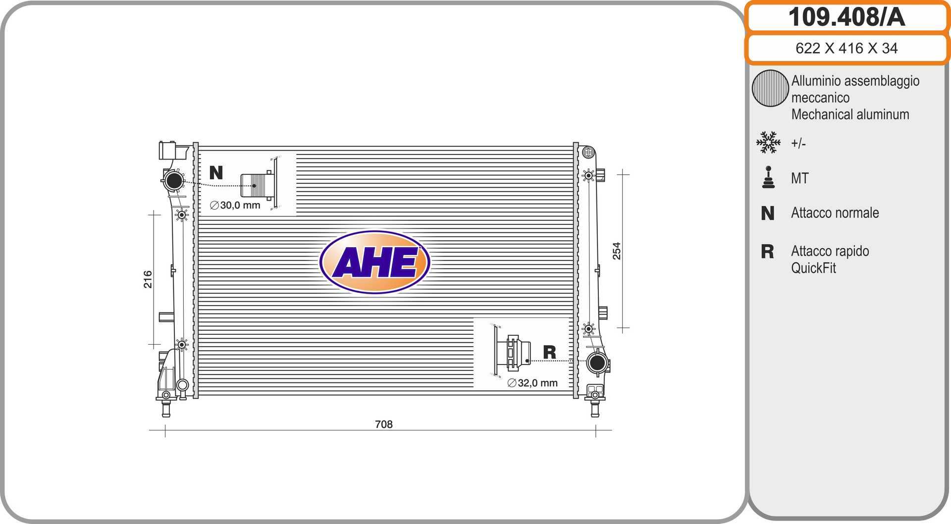 AHE 109.408/A Radiatore,...