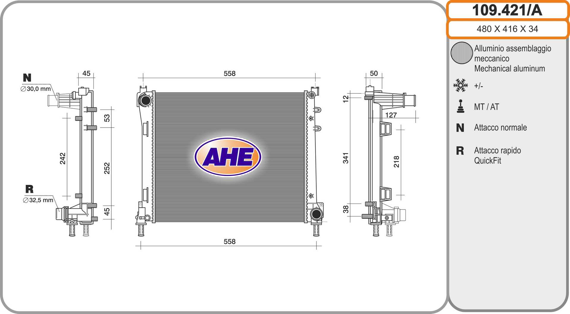 AHE 109.421/A Radiatore,...