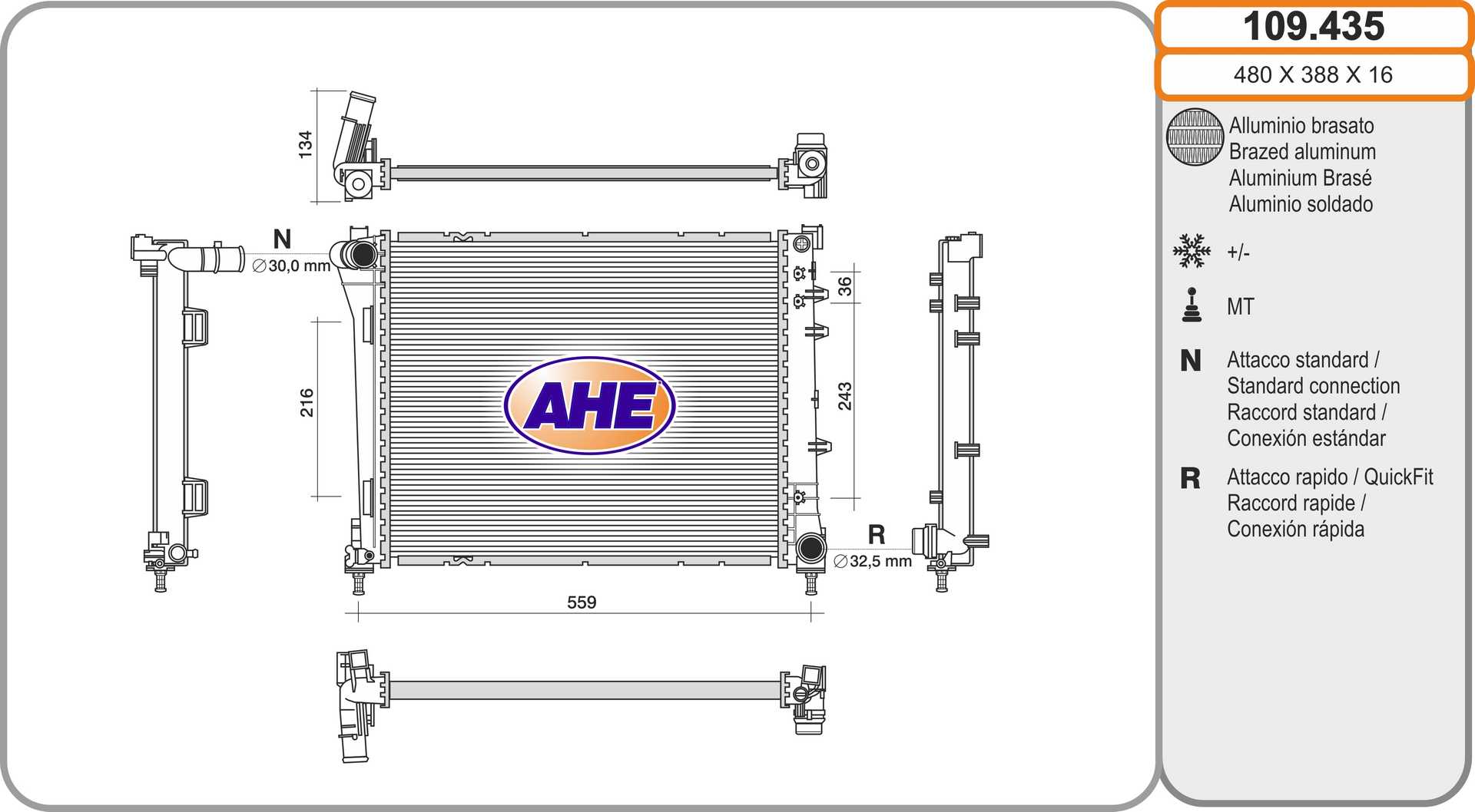 AHE 109.435 Radiatore,...