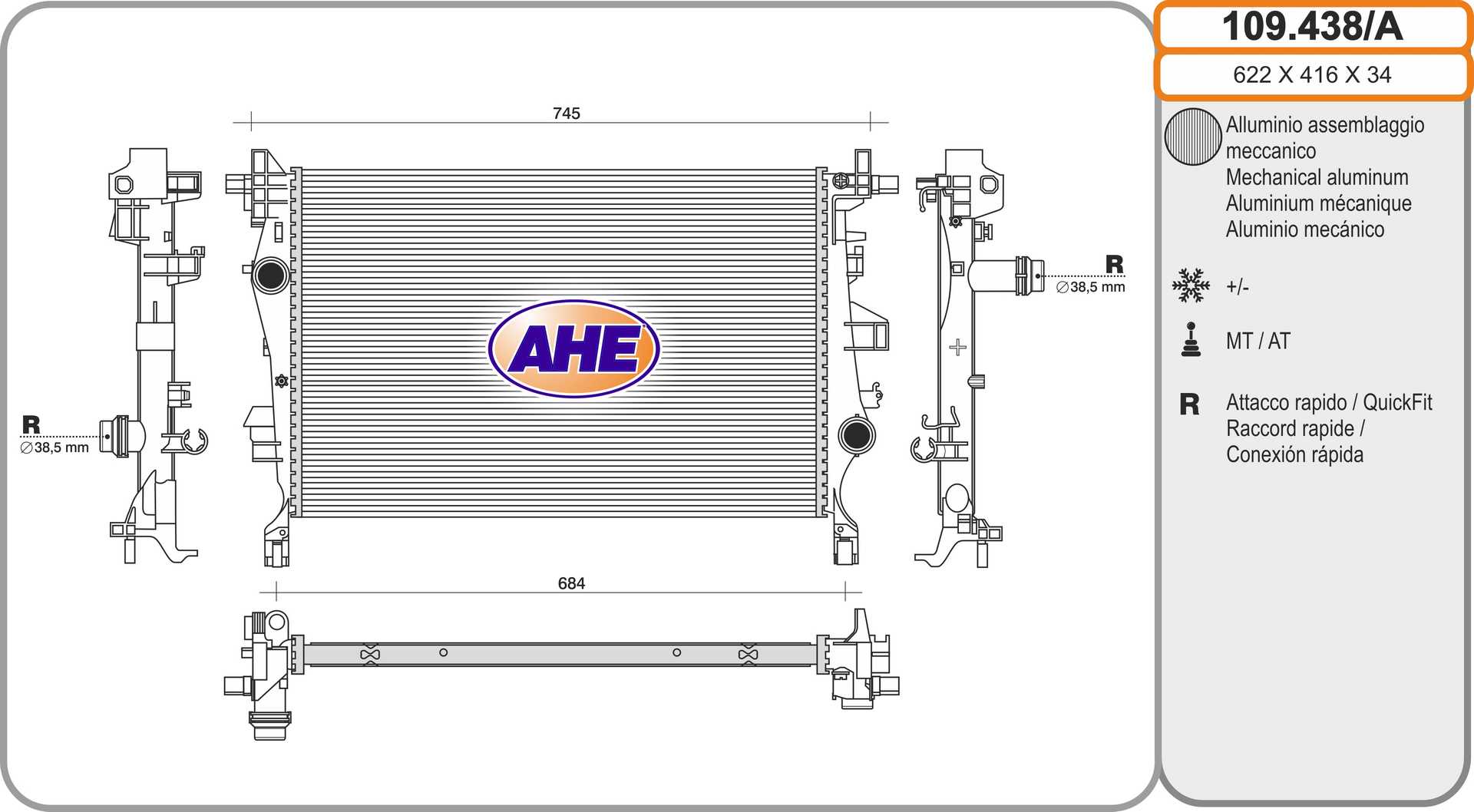 AHE 109.438/A Radiatore,...