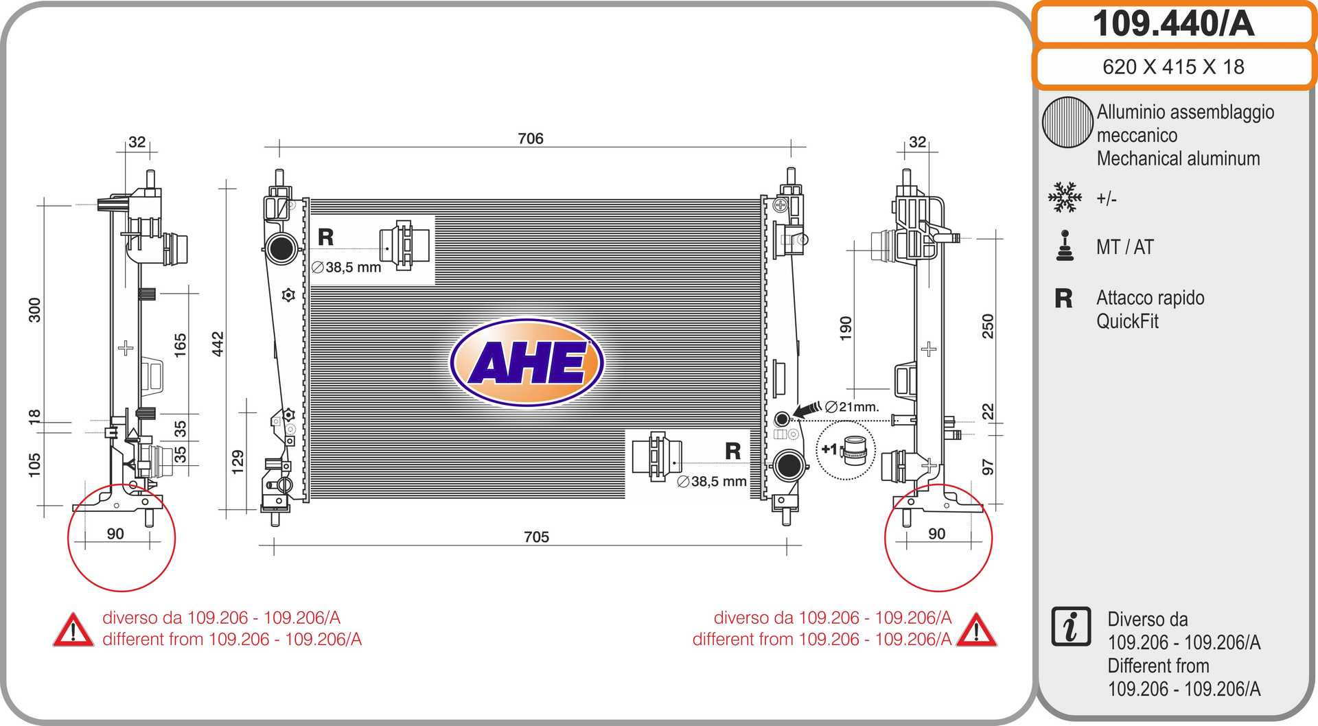 AHE 109.440/A Radiatore,...