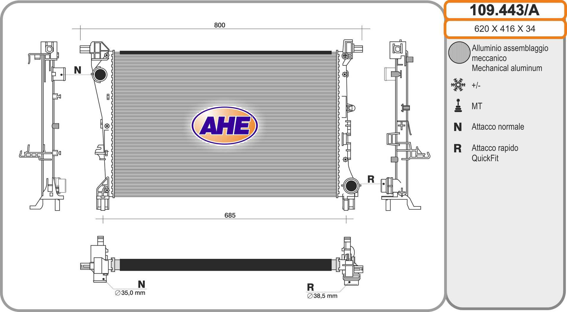 AHE 109.443/A Radiatore,...
