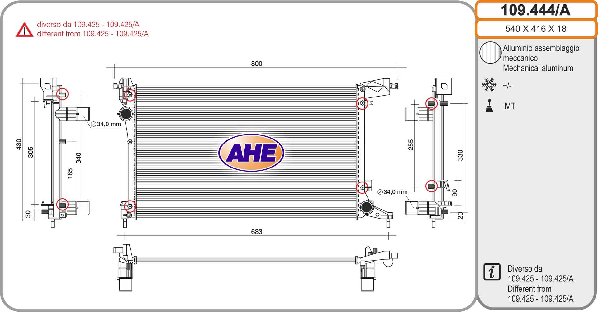 AHE 109.444/A Radiatore,...