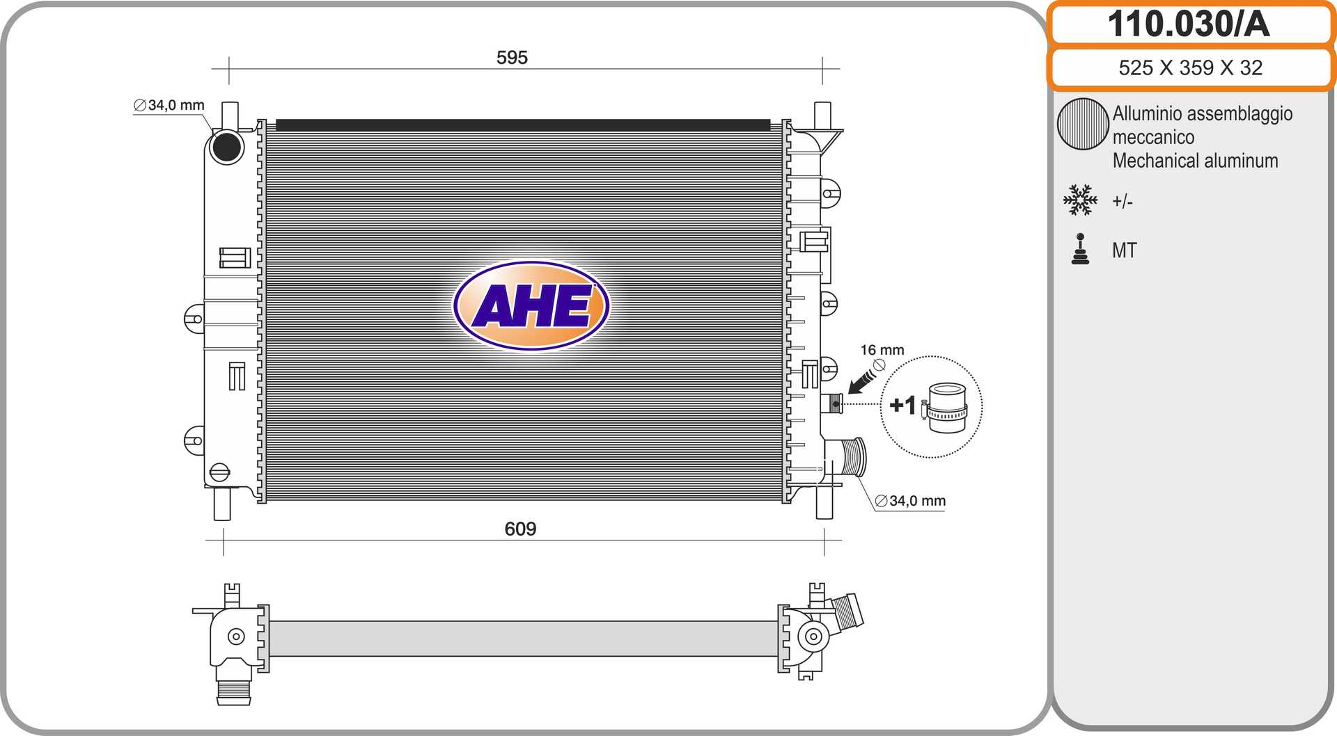 AHE 110.030/A Radiatore,...