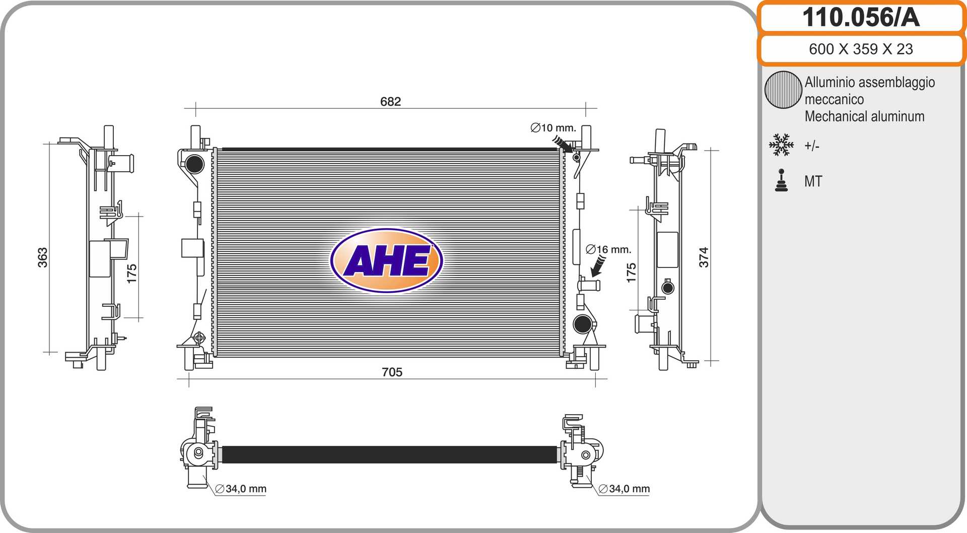 AHE 110.056/A Radiatore,...