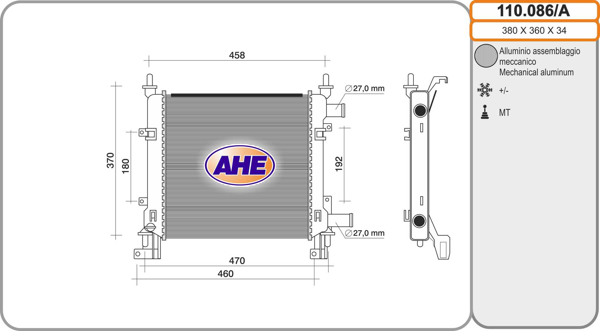 AHE 110.086/A Radiatore,...