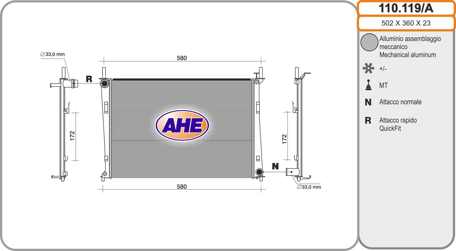 AHE 110.119/A Radiatore,...