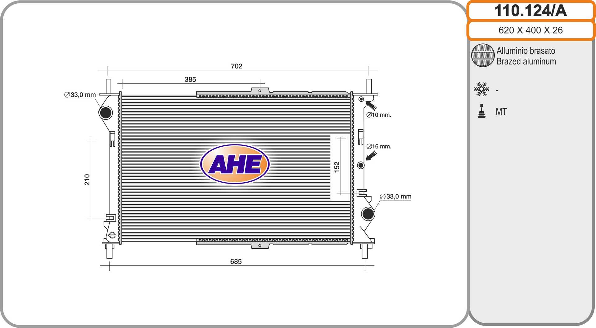 AHE 110.124/A Radiatore,...