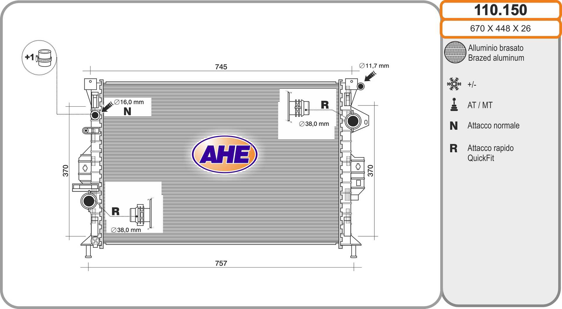 AHE 110.150 Radiatore,...