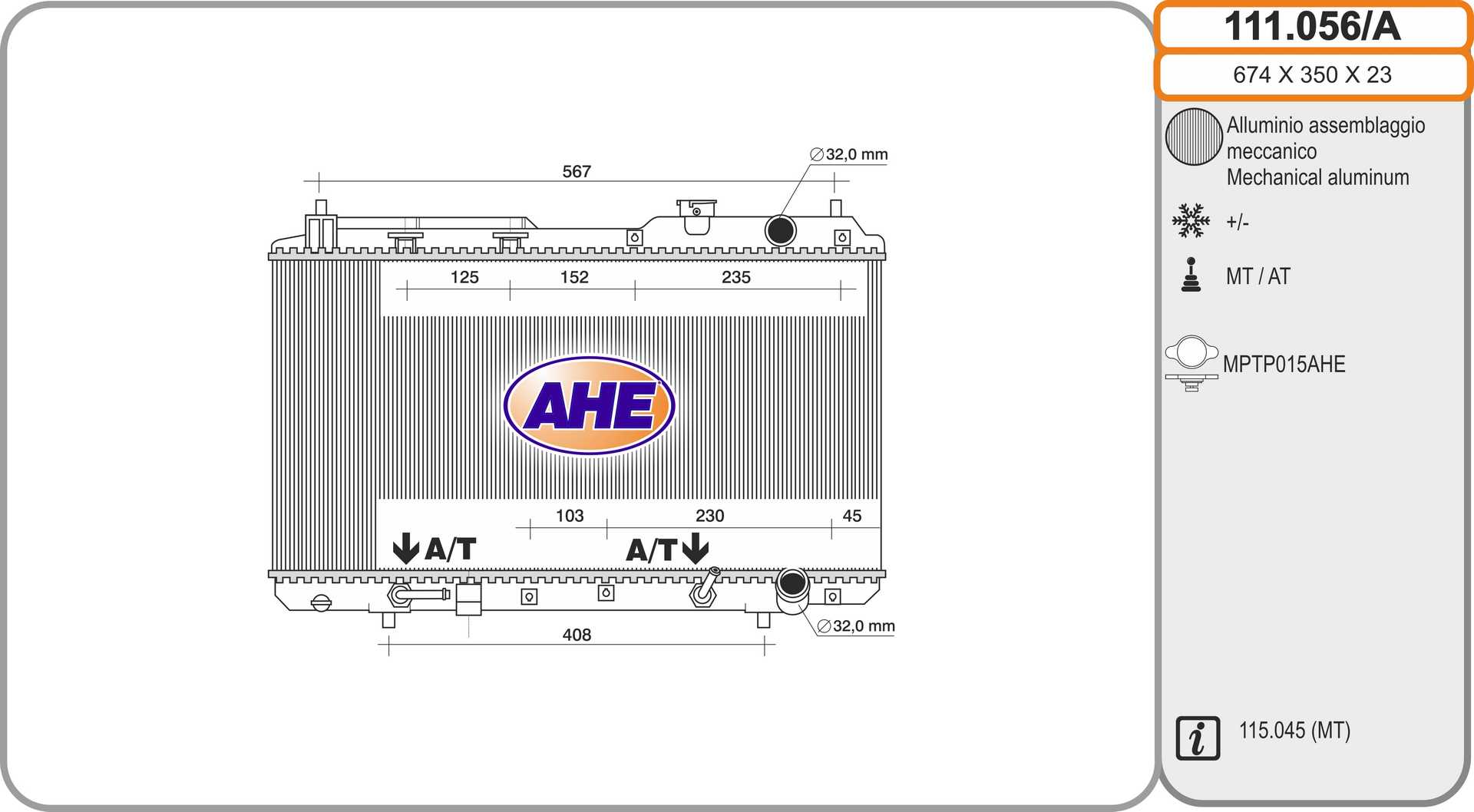 AHE 111.056/A Radiatore,...
