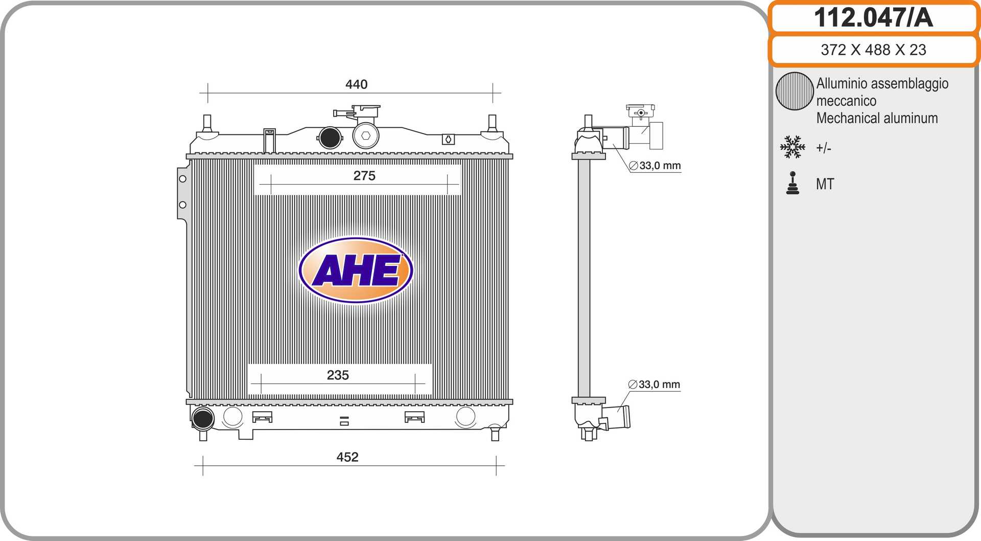 AHE 112.047/A Radiatore,...