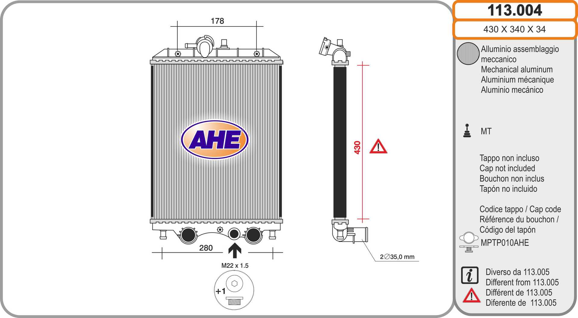 AHE 113.004 Radiatore,...