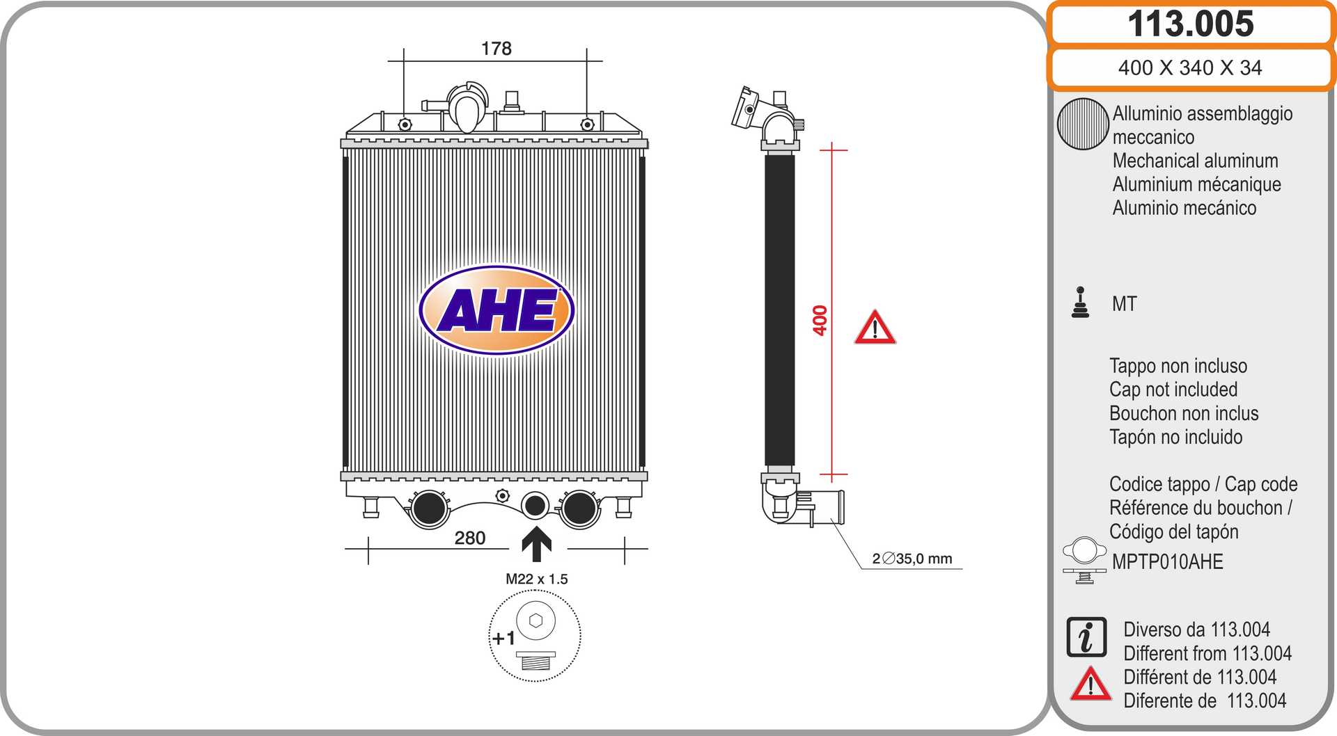 AHE 113.005 Radiatore,...
