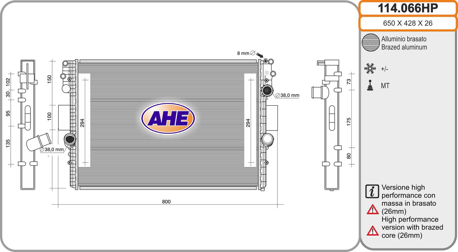 AHE 114.066HP Radiatore,...