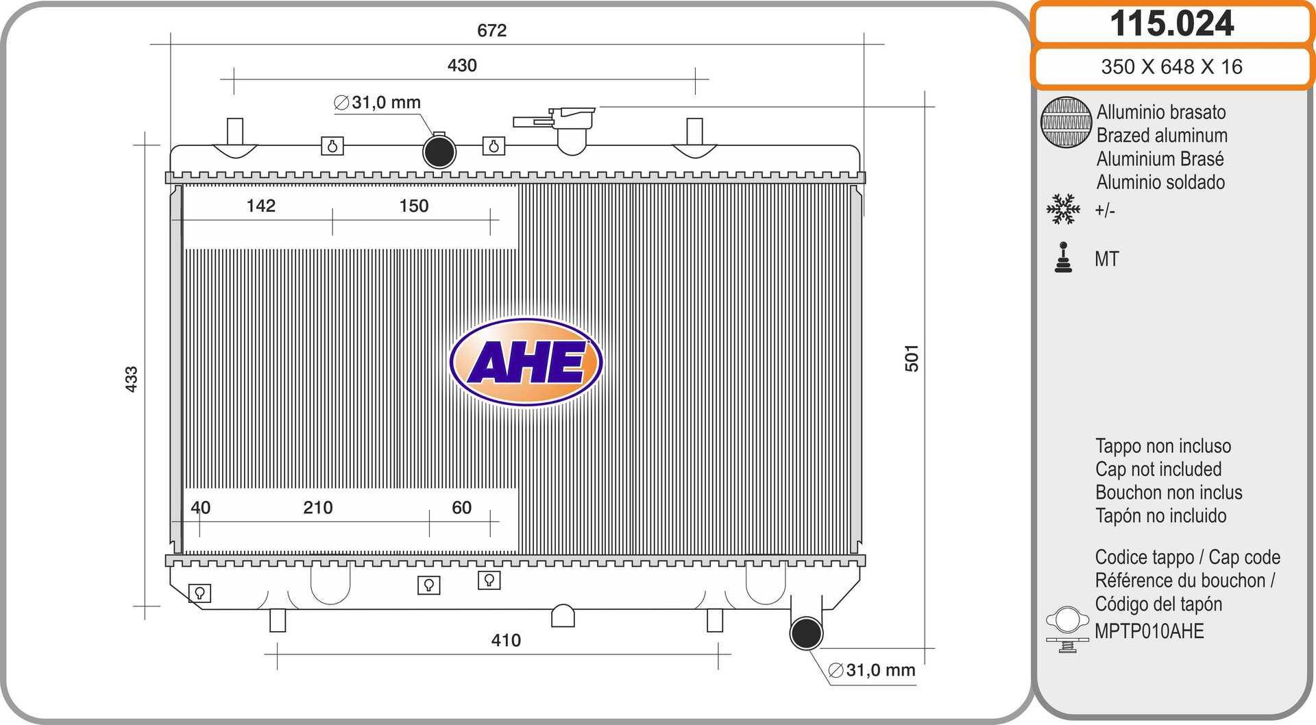 AHE 115.024 Radiatore,...