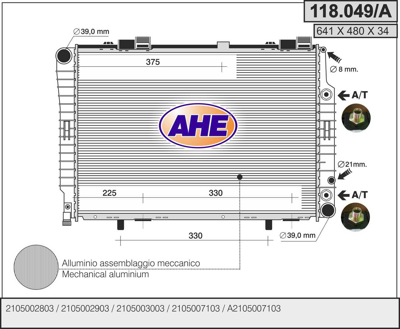 AHE 118.049/A Radiatore,...