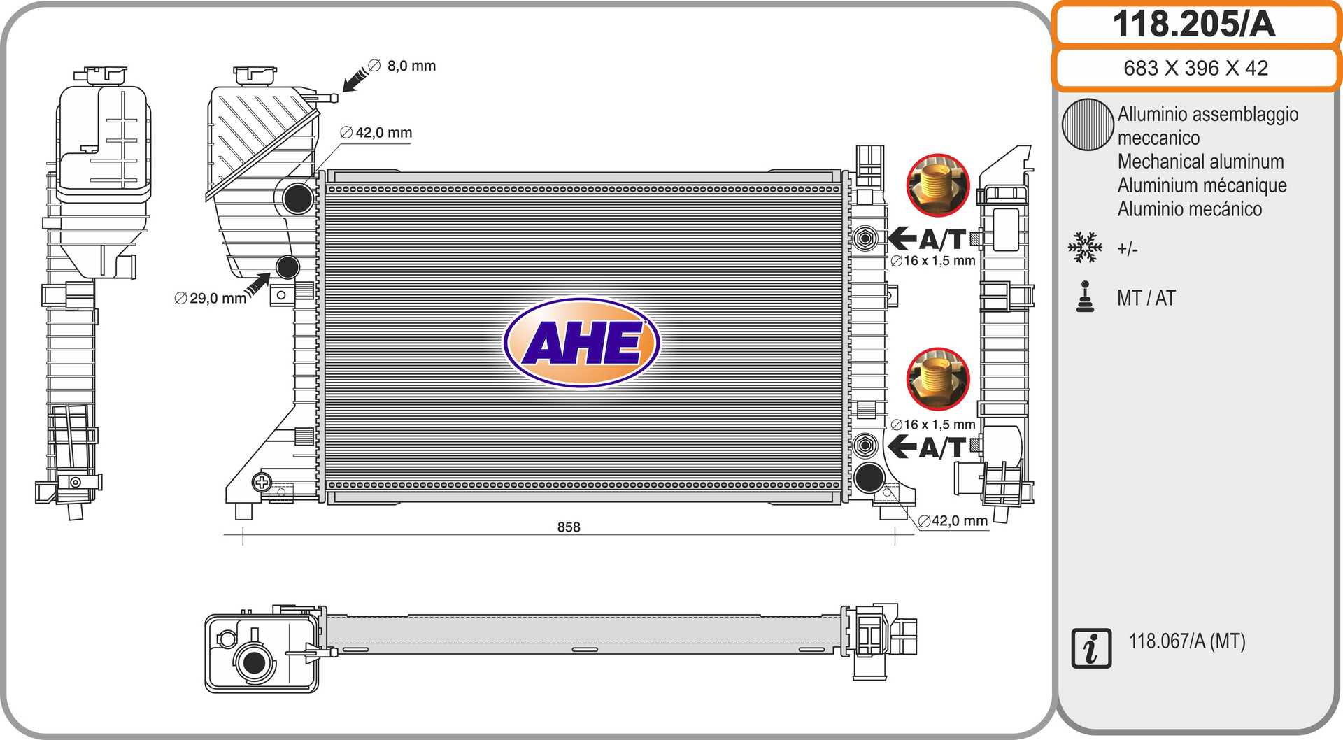 AHE 118.205/A Radiatore,...