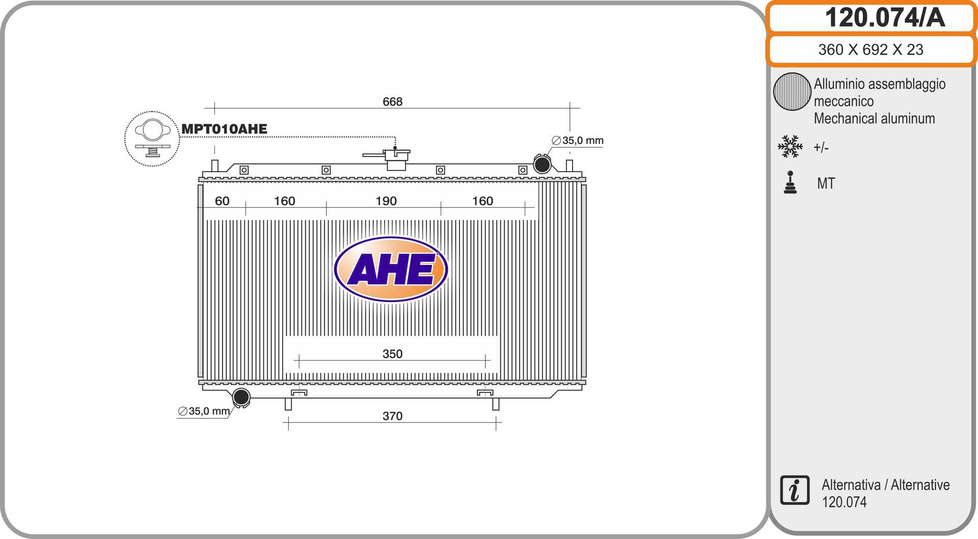 AHE 120.074/A Radiatore,...