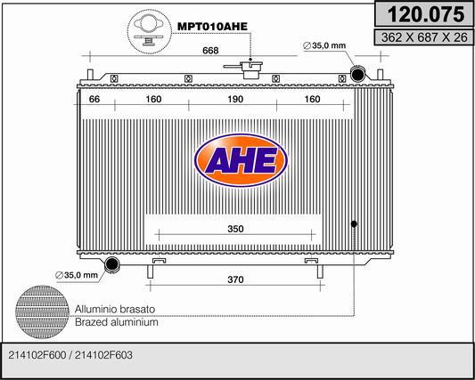 AHE 120.075 Radiatore,...