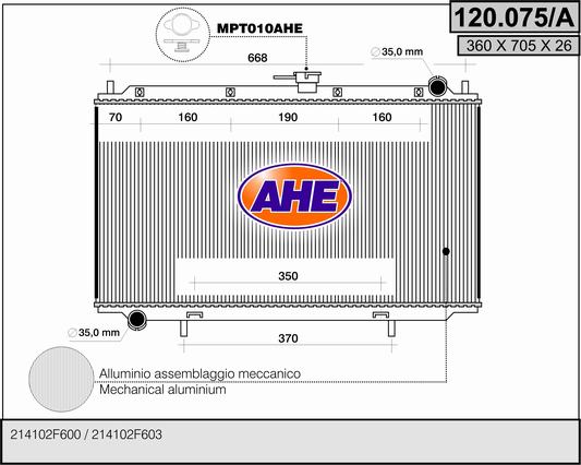 AHE 120.075/A Radiatore,...