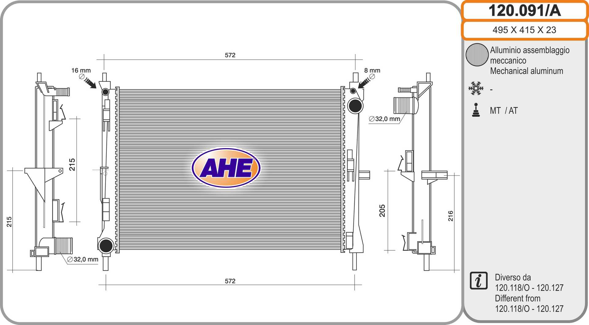 AHE 120.091/A Radiatore,...