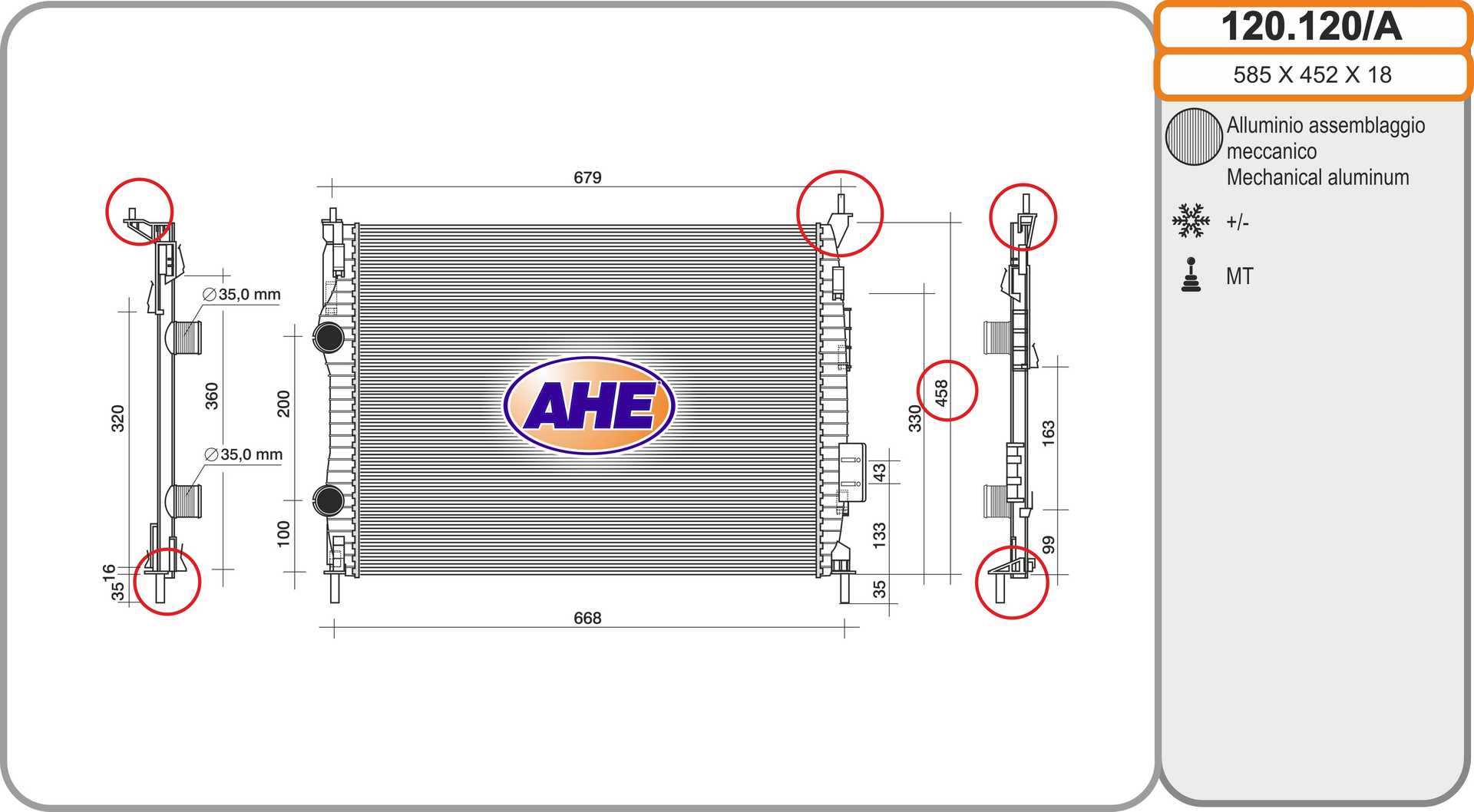 AHE 120.120/A Radiatore,...