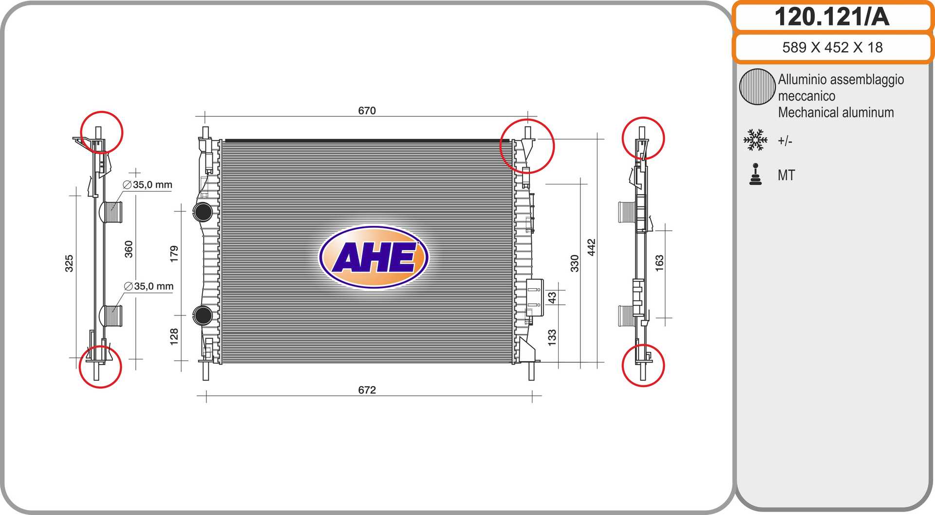 AHE 120.121/A Radiatore,...