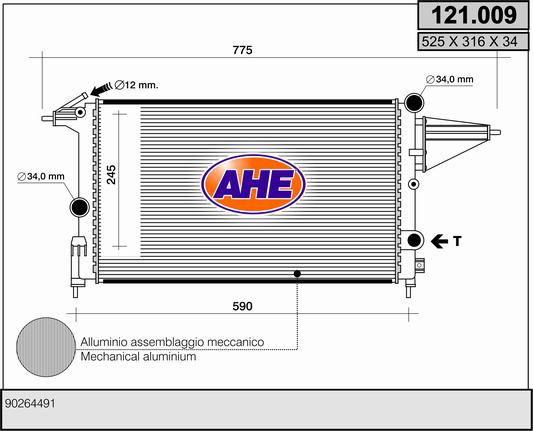AHE 121.009 Radiatore,...