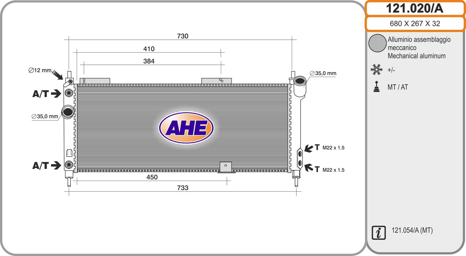 AHE 121.020/A Radiatore,...