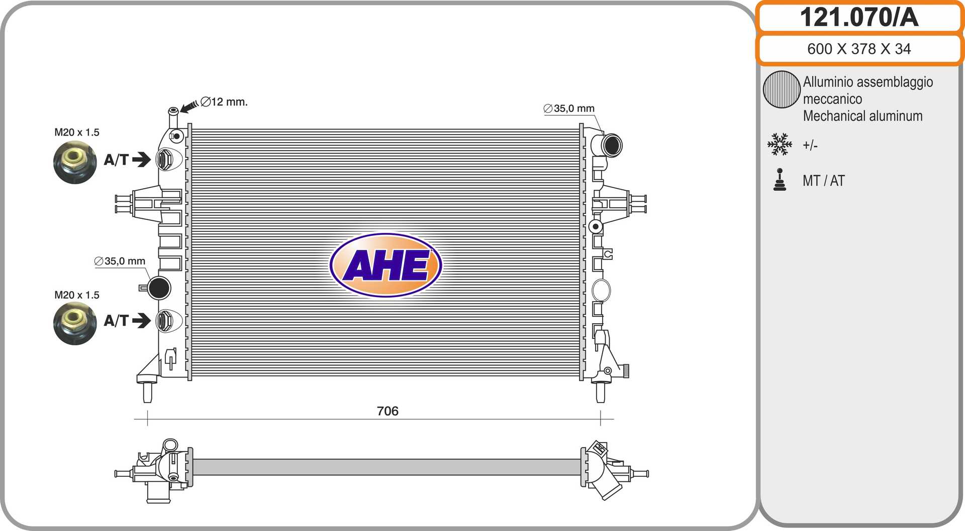 AHE 121.070/A Radiatore,...