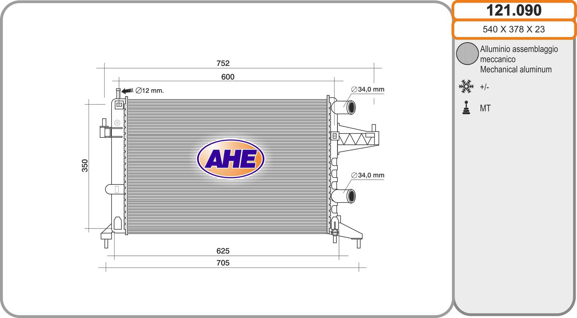 AHE 121.090 Radiatore,...