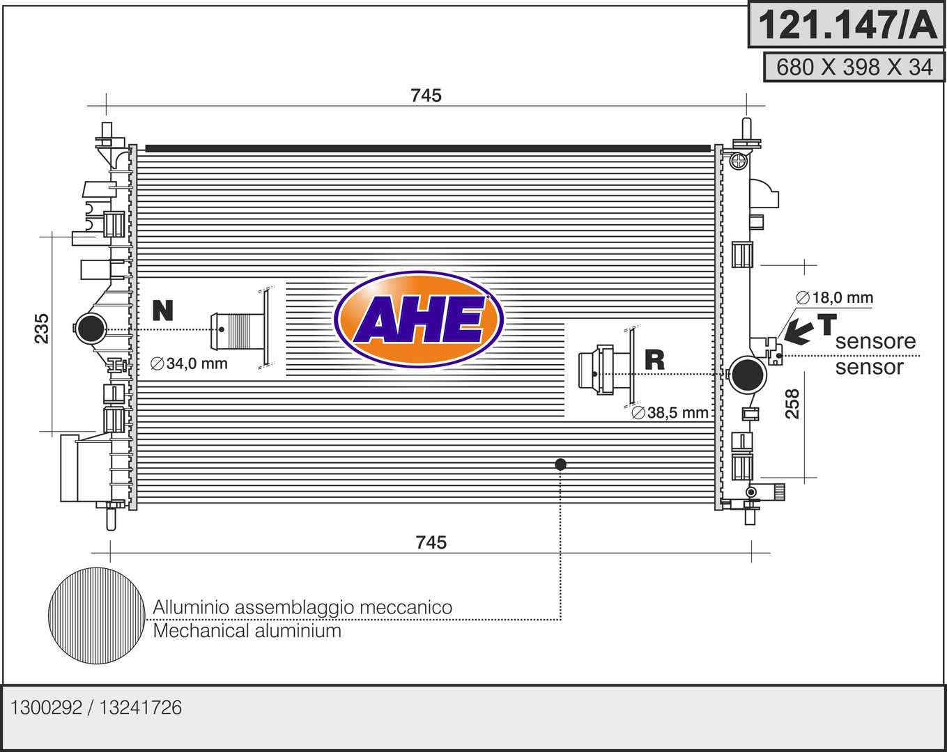 AHE 121.147/A Radiatore,...
