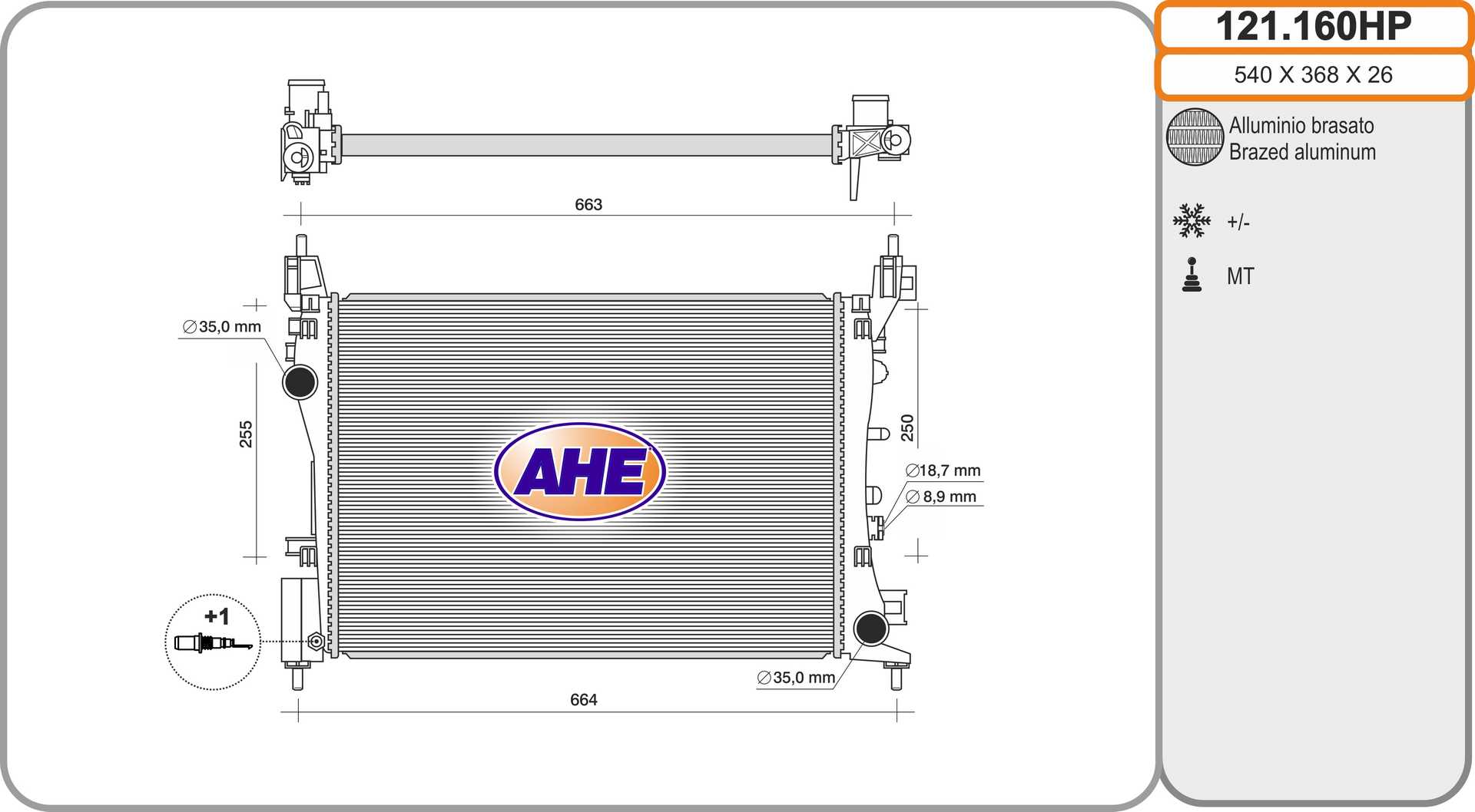 AHE 121.160HP Radiatore,...